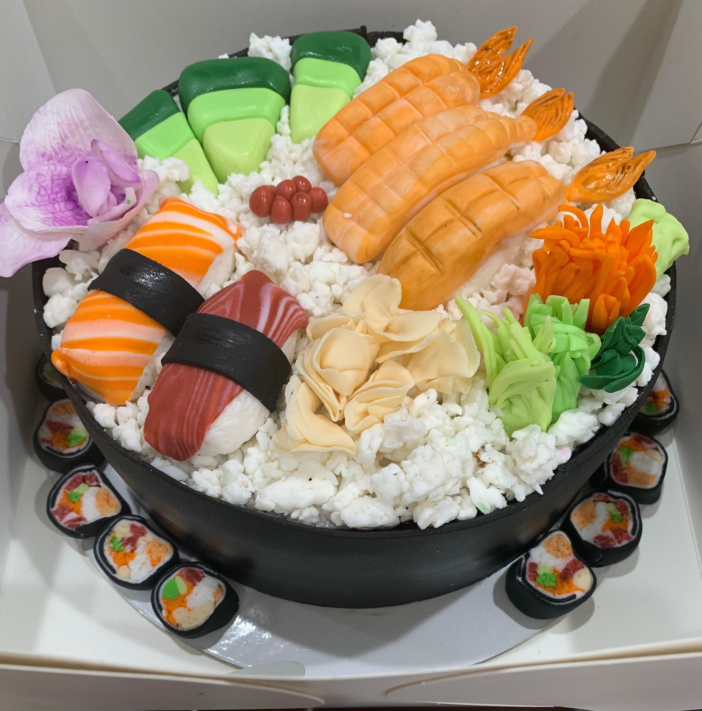 Handmade Edible Sushi Cake Topper, Fondant Sushi Decorations - Etsy